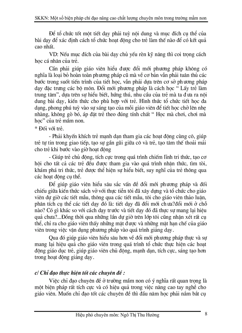 image for page Một số biện pháp chỉ đạo nâng cao chất lượng chuyên môn trong trường mầm non