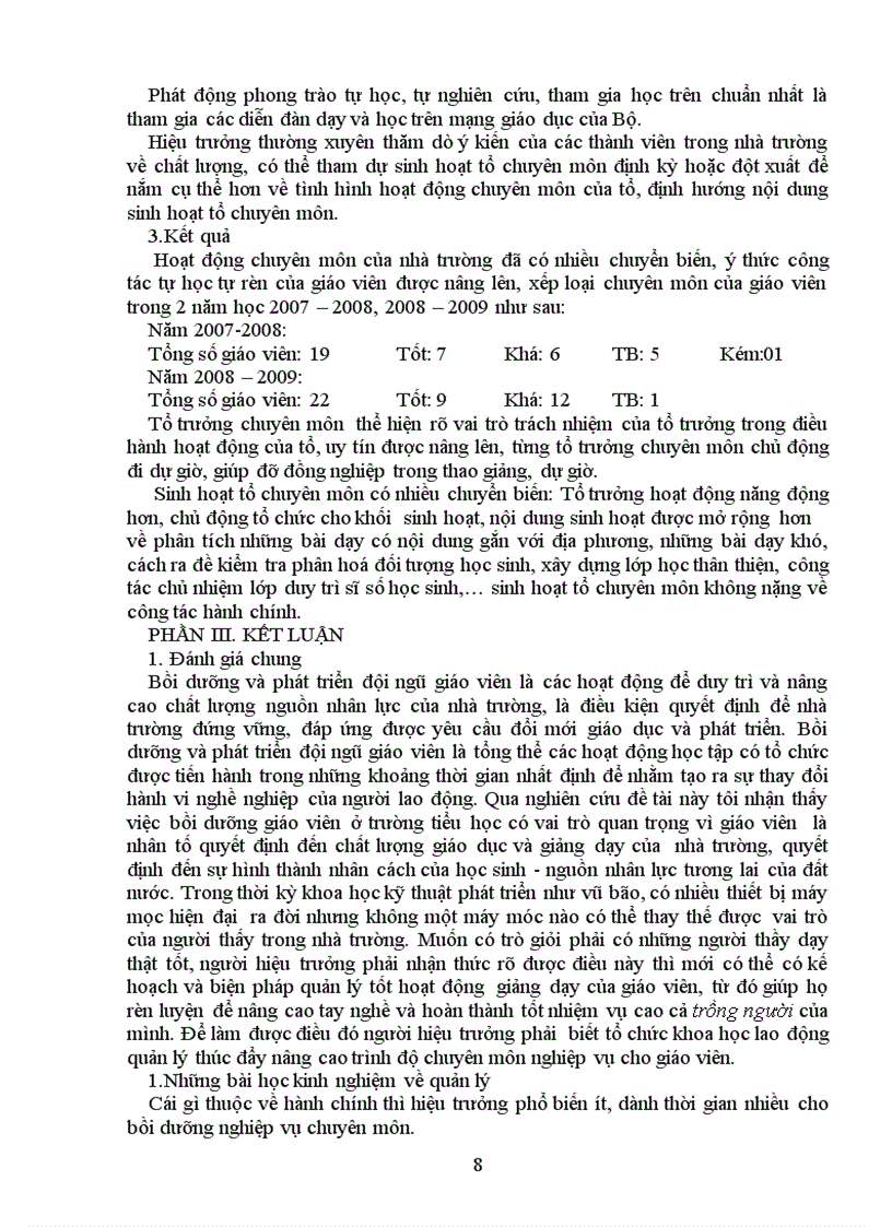 image for page Hiệu trưởng tổ chức hoạt động bồi dưỡng chuyên môn giáo viên ở trường tiểu học