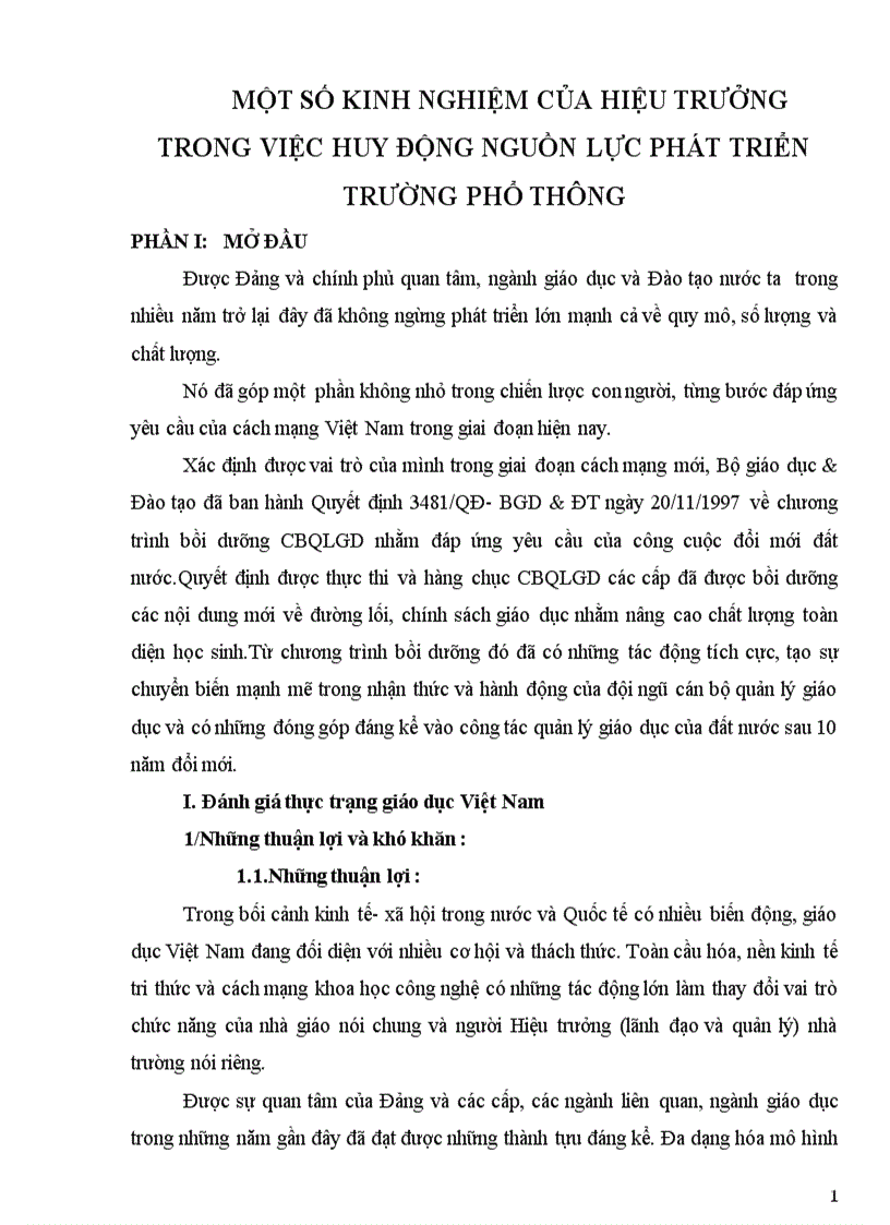 image for page Một số kinh nghiệm của hiệu trưởng trong việc huy động nguồn lực phát triển trường phổ thông