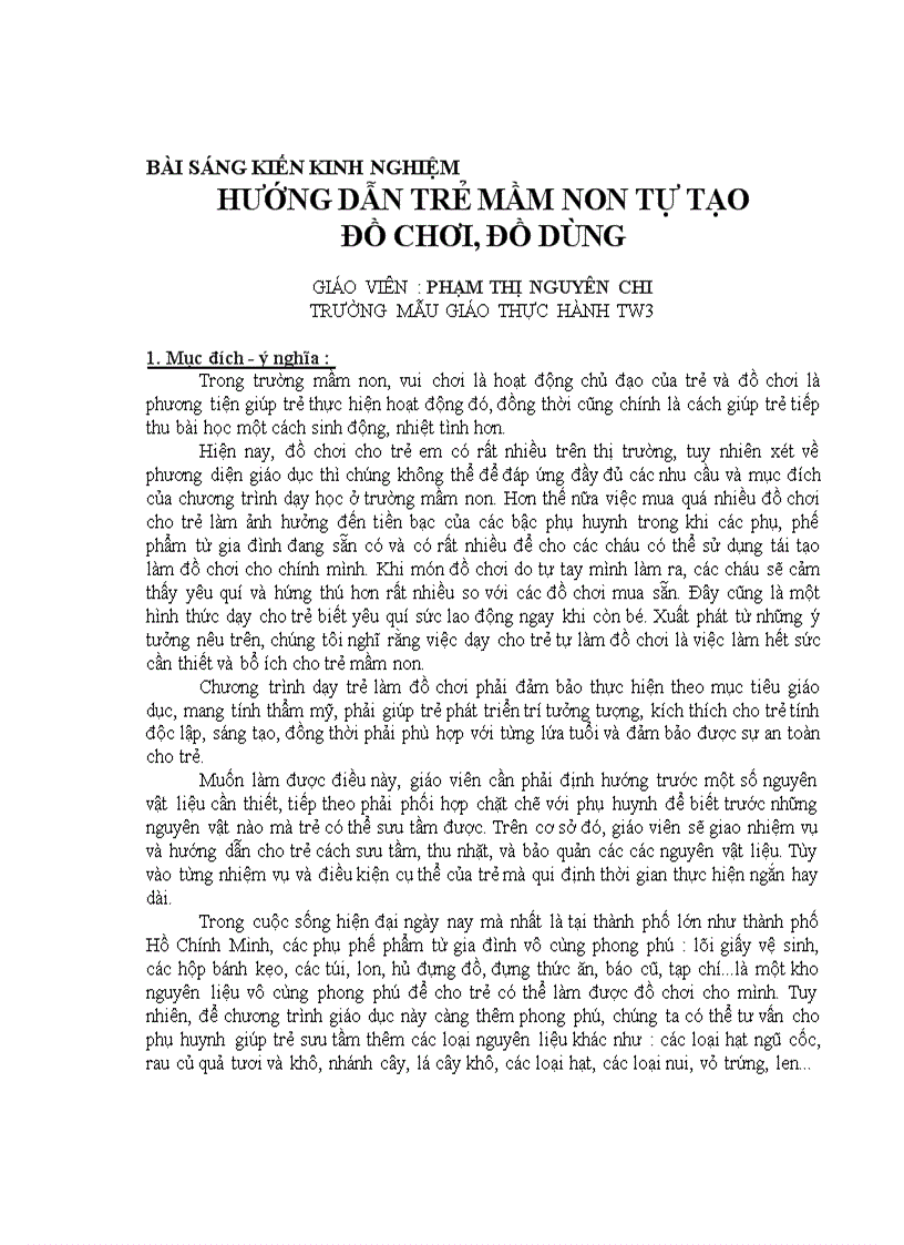 image for page Hướng dẫn trẻ mầm non tự tạo đồ chơi đồ dùng