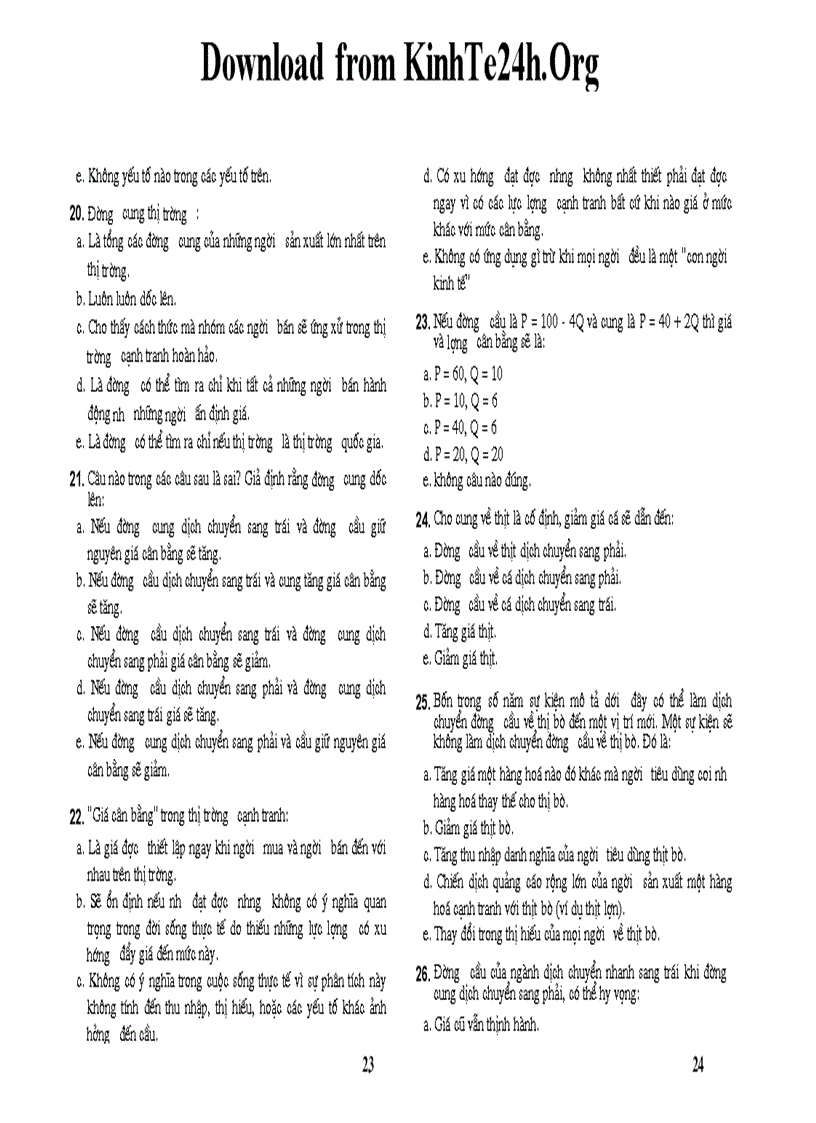 image for page Trắc nghiệm môn kinh tế vi mô và slide bài giảng vi mô 1