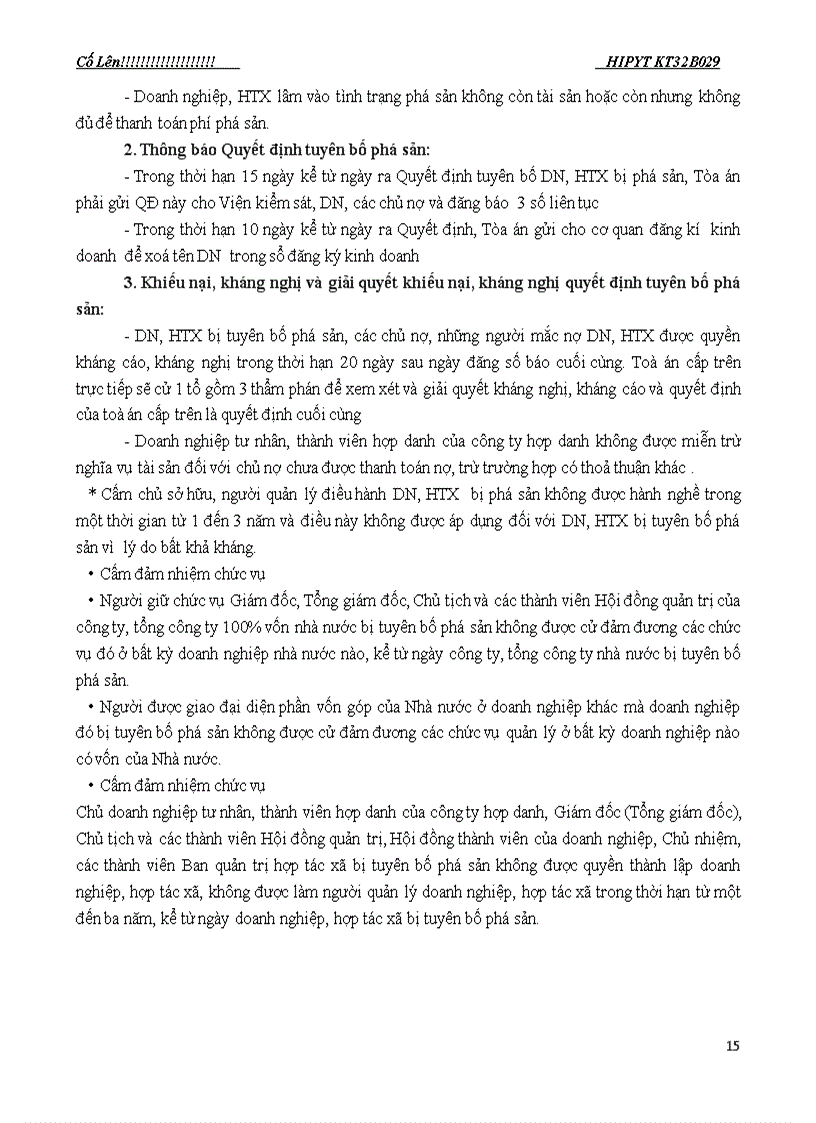 image for page Phá sản doanh nghiệp hợp tác xã