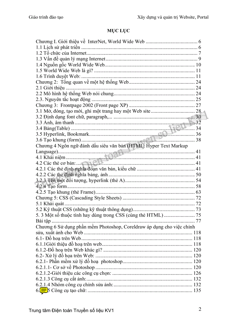 image for page Giáo trình xây dựng và quản trị web portal