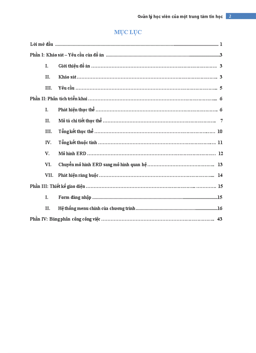 image for page Quản lý học viên của một trung tâm tin học