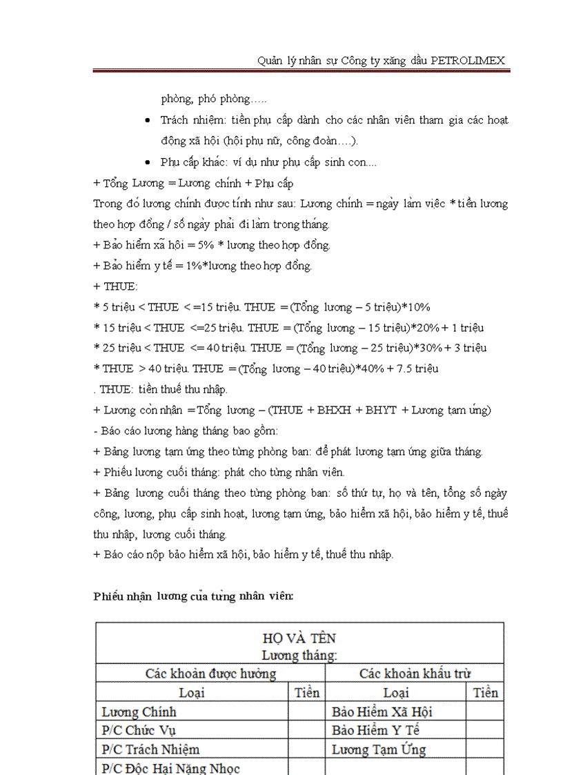 image for page Phân tích và thiết kế hệ thống quản lý nhân sự công ty xăng dầu petrolimex
