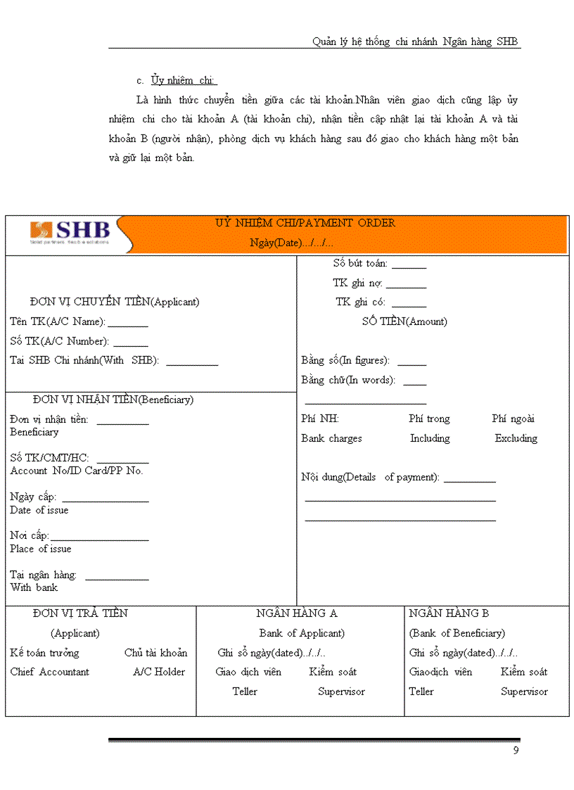 image for page Quản lý hệ thống chi nhánh Ngân hàng SHB