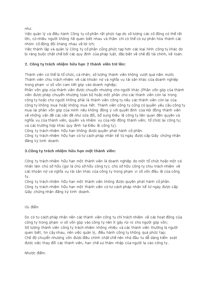 image for page Ưu và nhược điểm của các loại hình các loại hình công ty theo luật doanh nghiệp