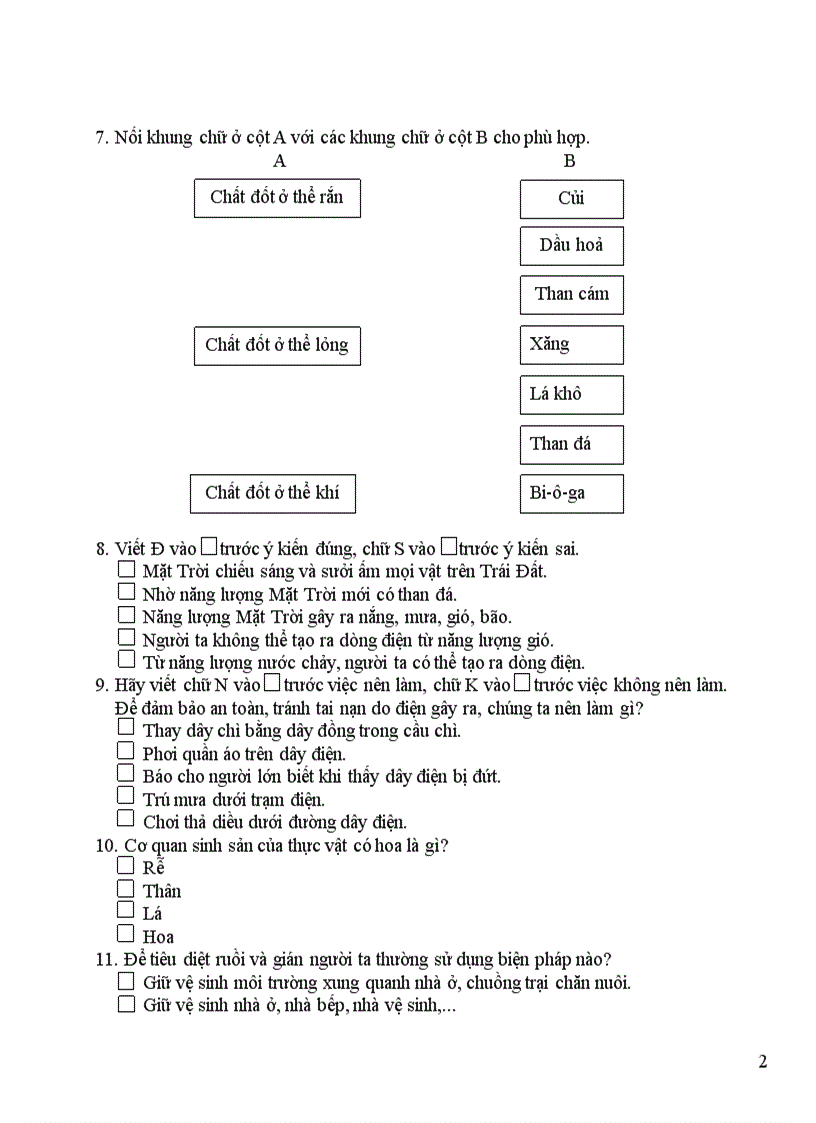 image for page Câu hỏi ôn tập hk ii năm học 2007 2008 môn Tự nhiên xã hội lớp 5