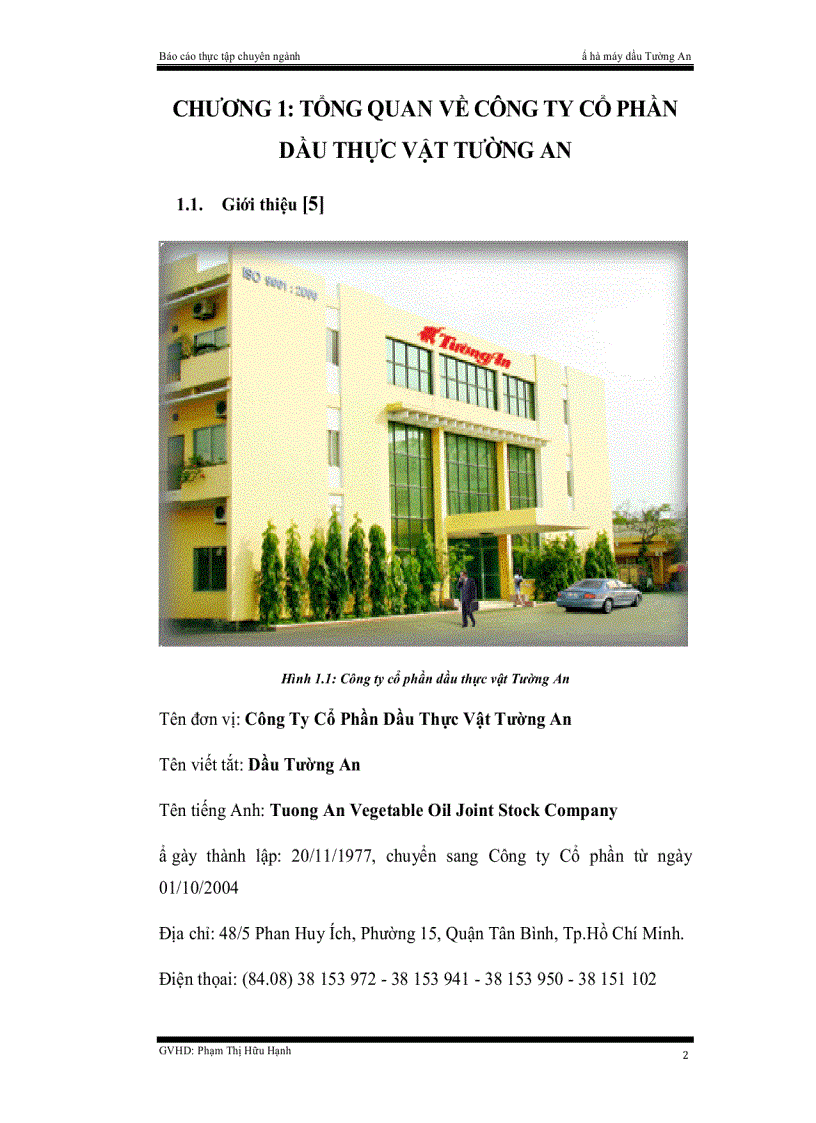 image for page Quy trình tinh luyện dầu thực vật tại công ty cổ phần dầu Tường An