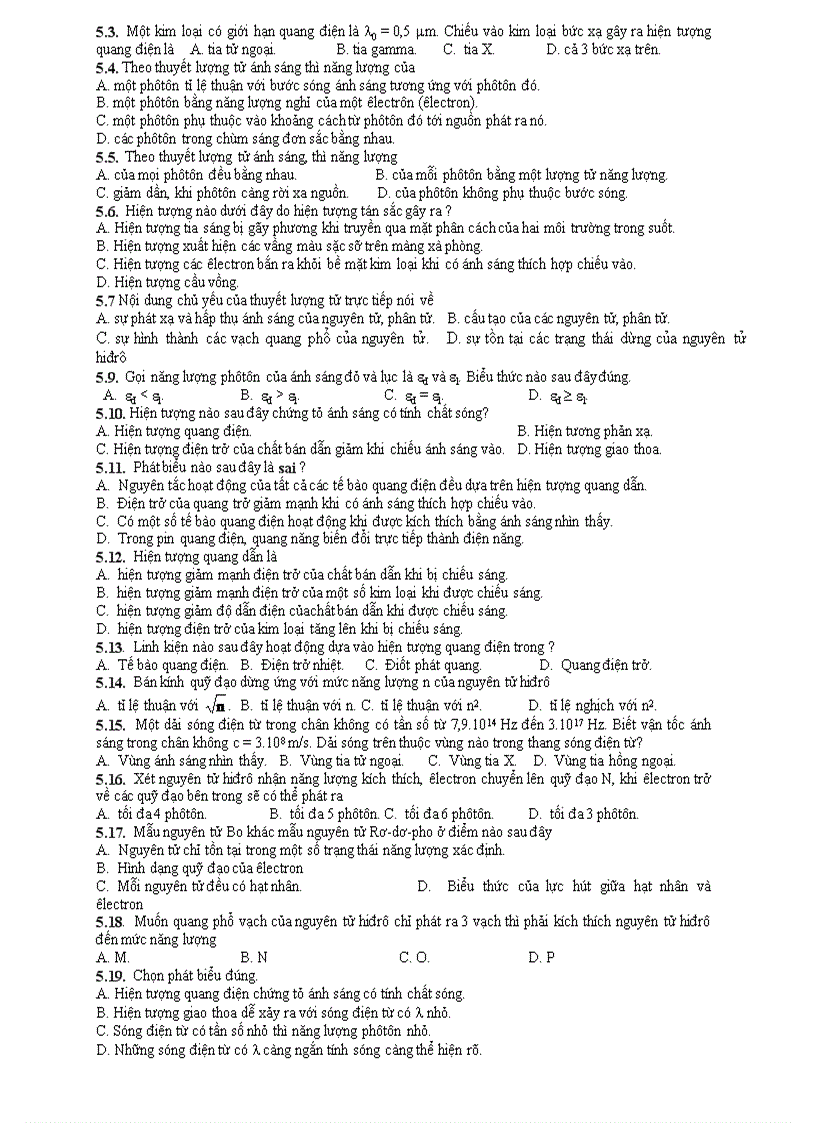 image for page Giáo án ôn thi tốt nghiêp vật lý phần lượng tử