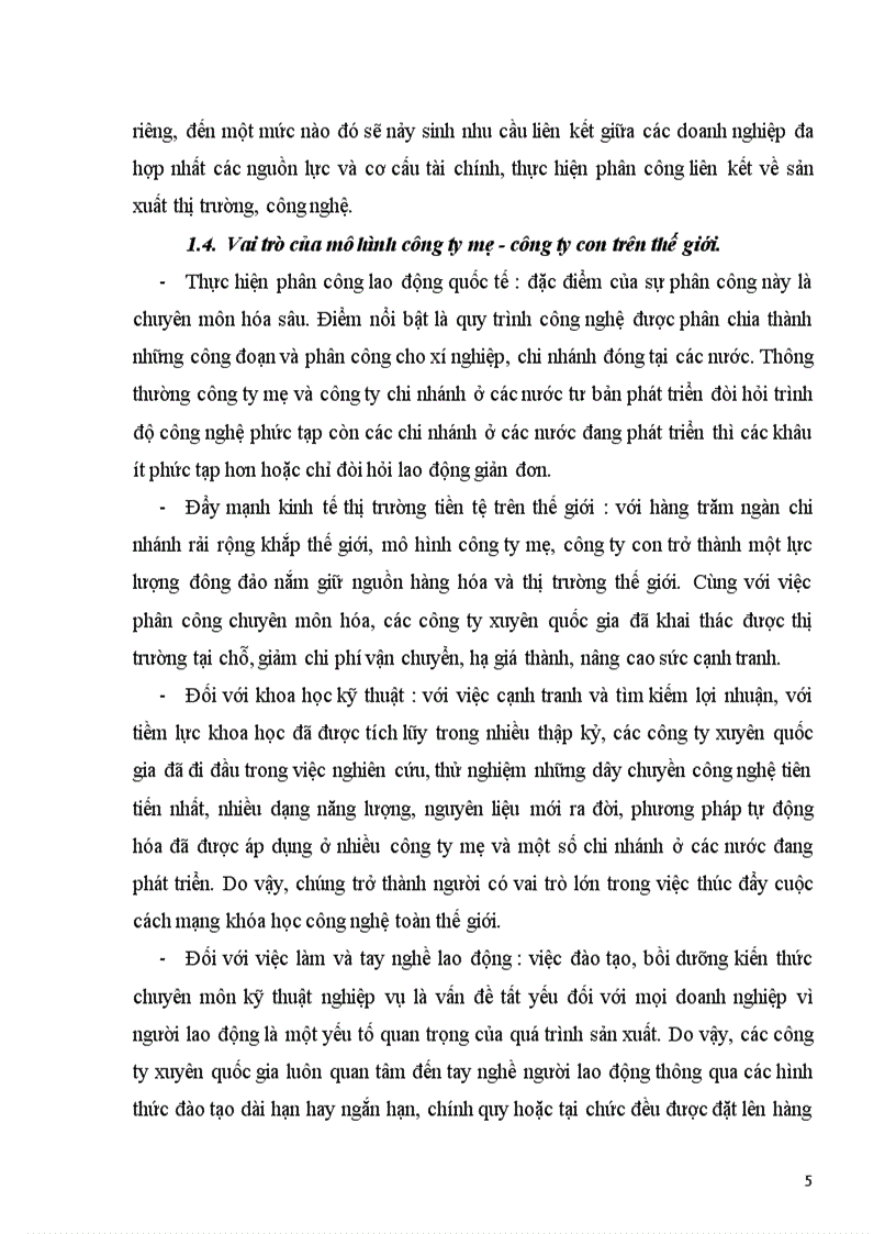 image for page Bài tập học kỳ Thương mại module 1 Công ty mẹ công ty con