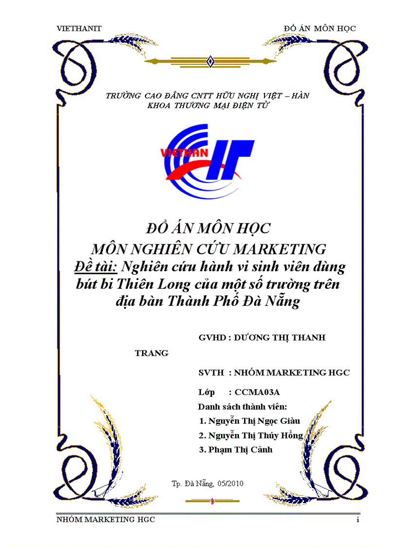 image for page Nghiên cứu hành vi sinh viên dùng bút bi Thiên Long của một số trường trên địa bàn Thành Phố Đà Nẵng