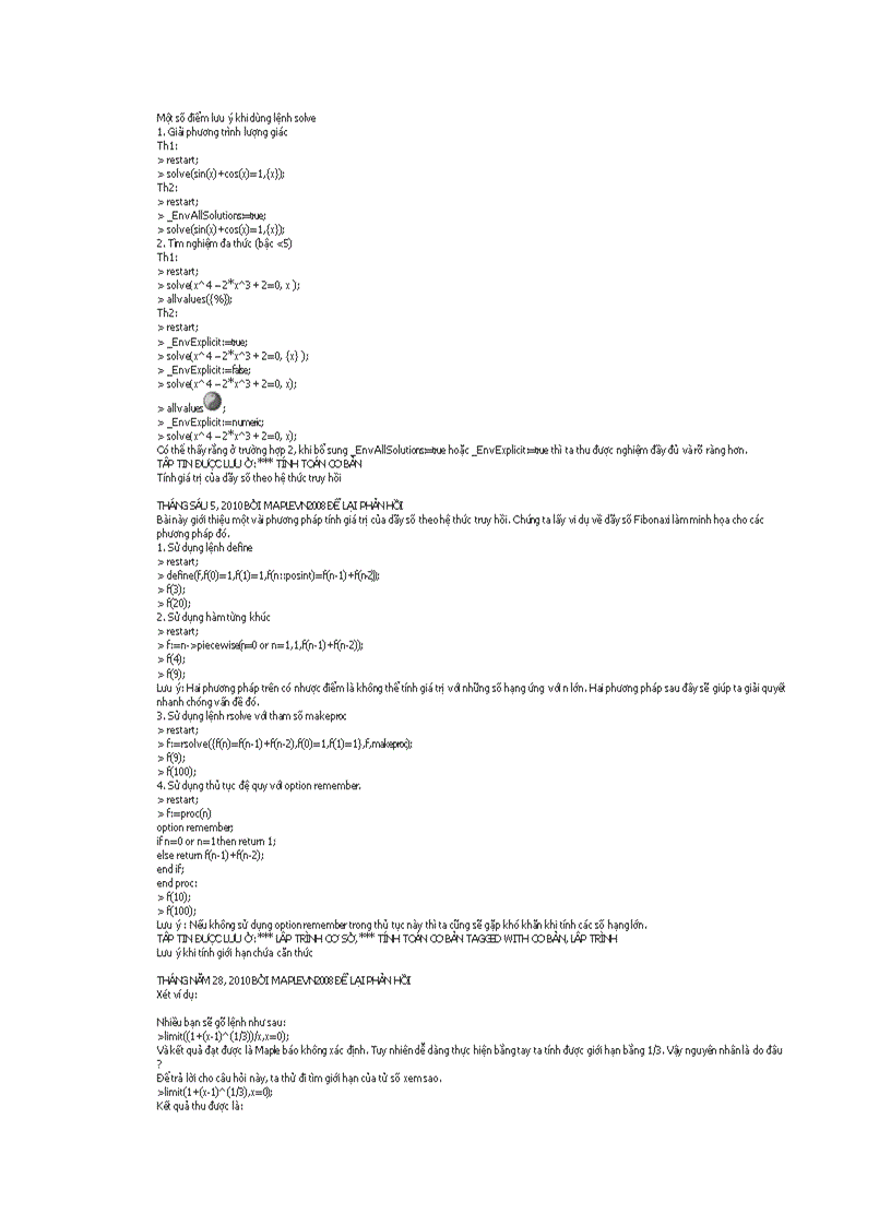 image for page Các câu lệnh cần biết trong phân mếm maple