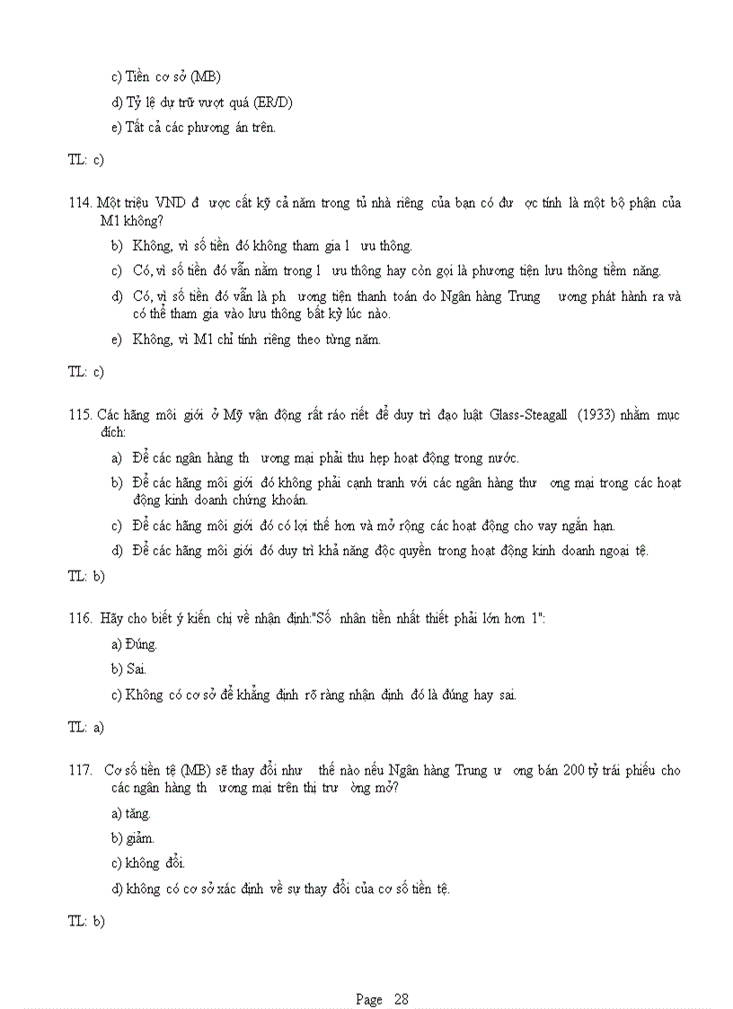 image for page Một số câu hỏi về Tài chính tiền tệ