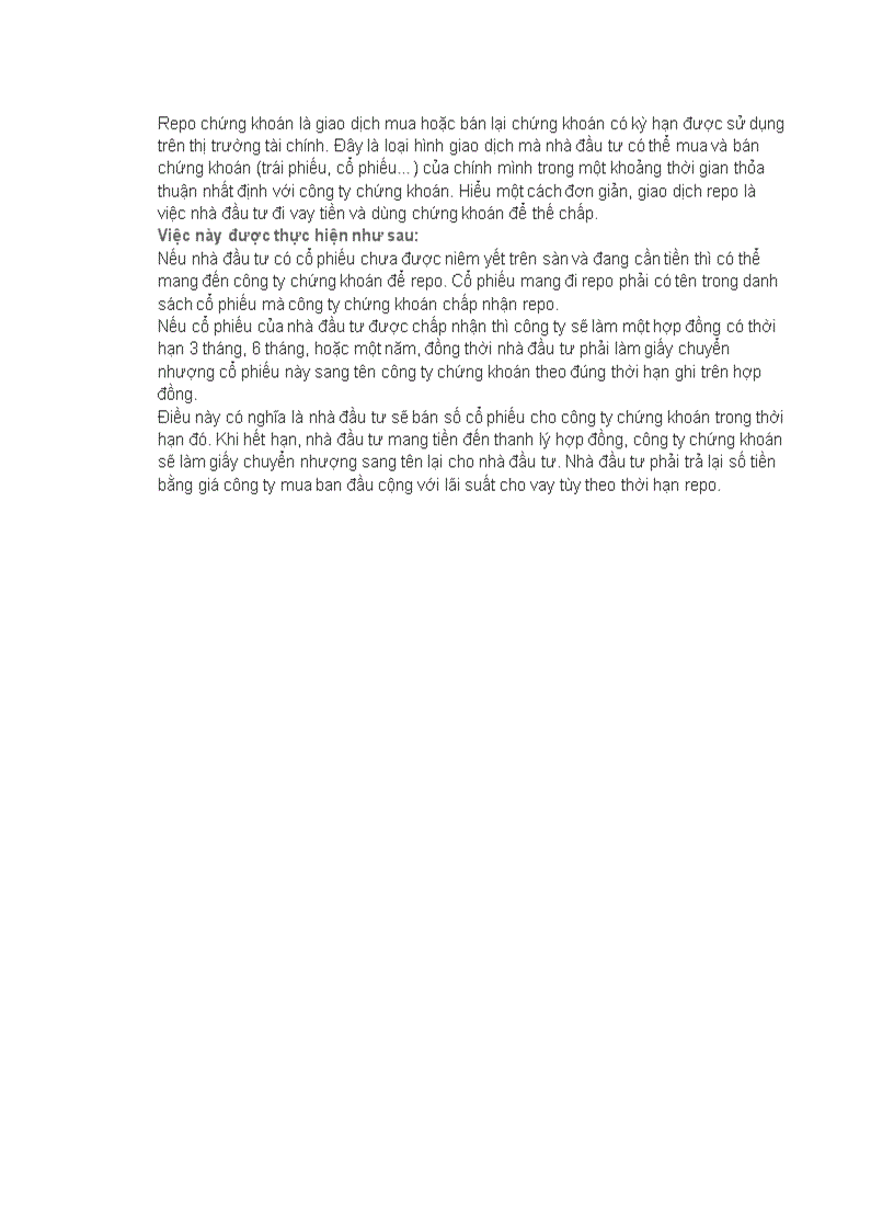 image for page Repo chứng khoán là gì