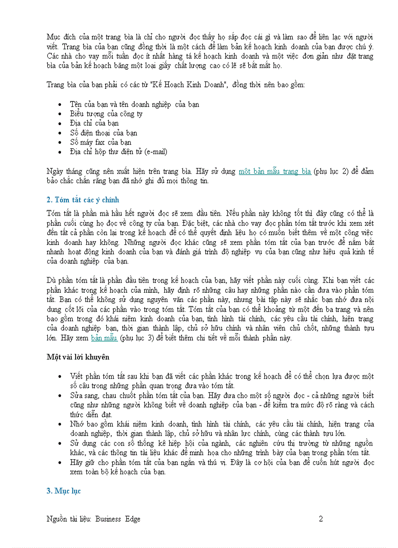 image for page Tài liệu tham khảo Hoạch định một kế hoạch kinh doanh hiệu quả