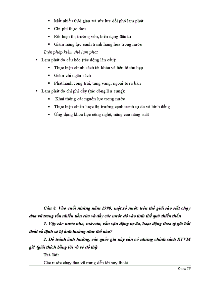 image for page Bài giải 30 câu hỏi ôn thi môn Kinh tế vĩ mô cao học hành chính của PGS TS Trang Thị Tuyết