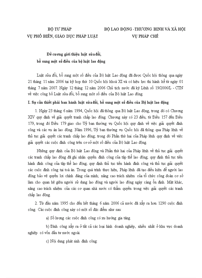 image for page Đề cương giới thiệu luật sửa đổi bổ sung một số điều của bộ luật lao động