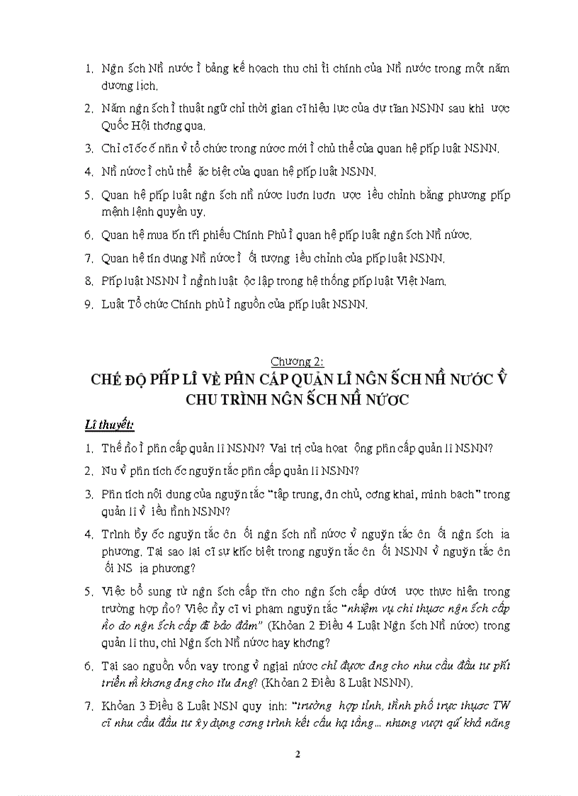 image for page Đề cương thảo luận về pháp luật ngân sách nhà nứơc