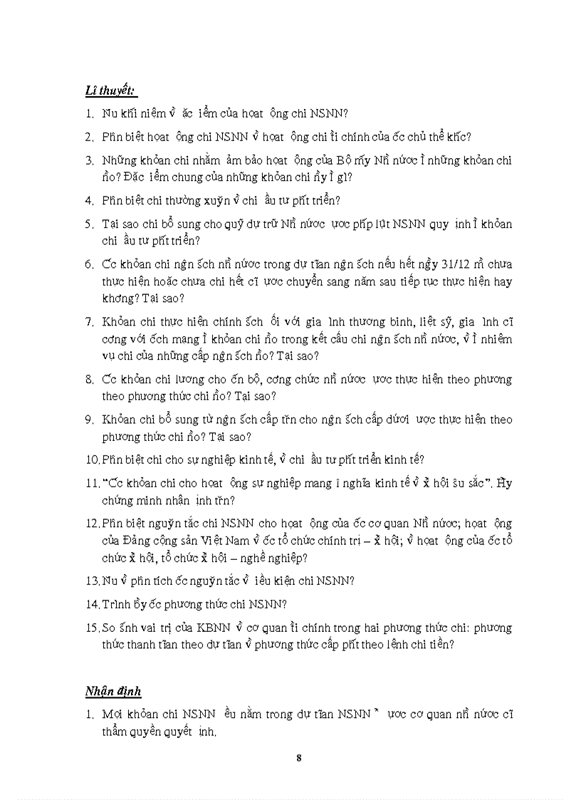 image for page Đề cương thảo luận về pháp luật ngân sách nhà nứơc