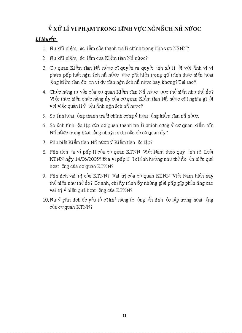 image for page Đề cương thảo luận về pháp luật ngân sách nhà nứơc