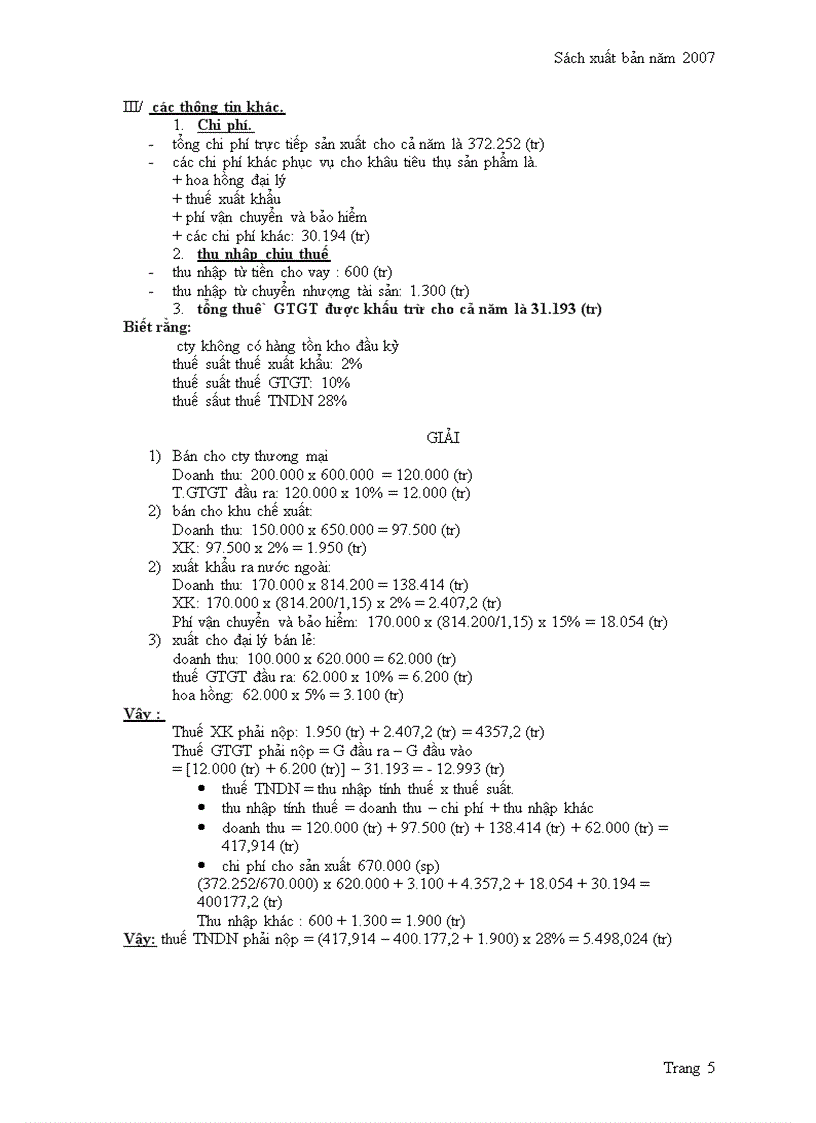 image for page Bài tập về thuế