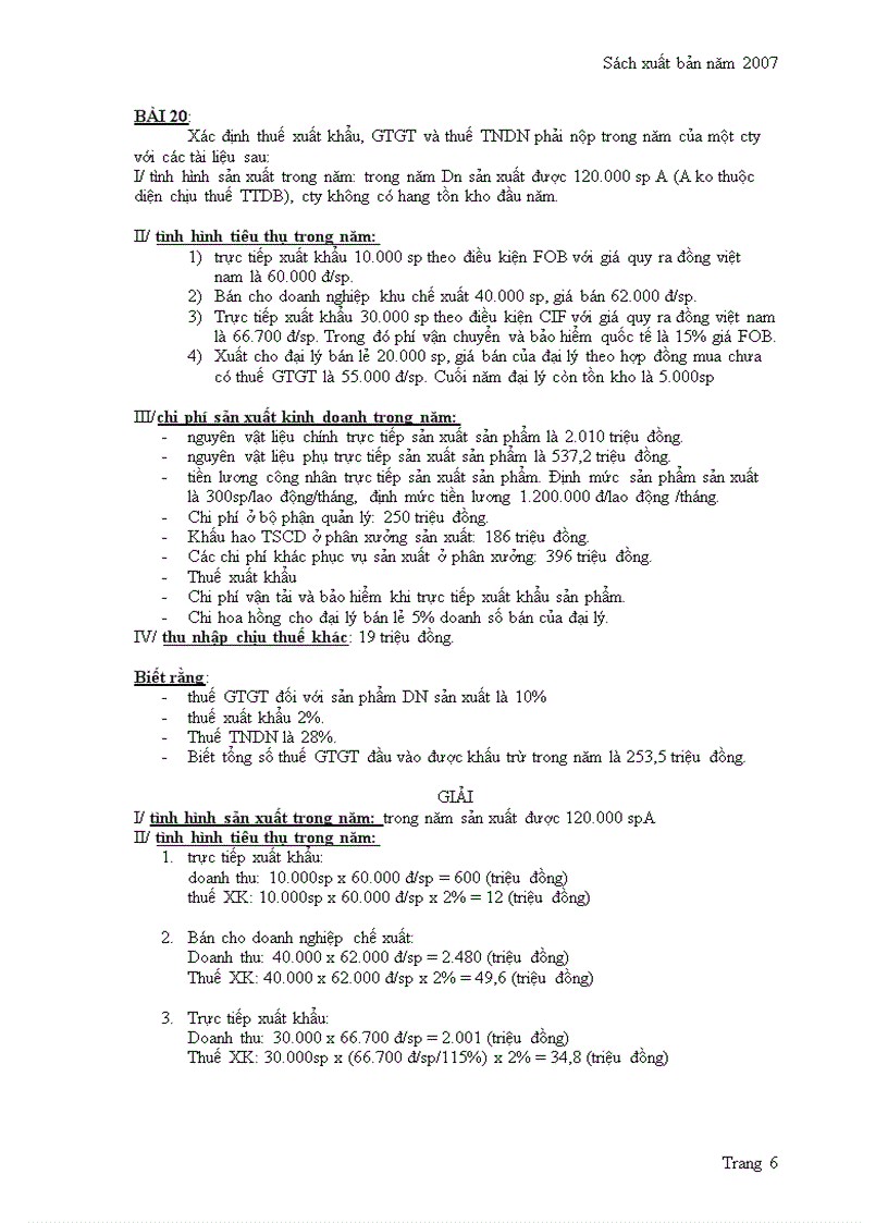 image for page Bài tập về thuế