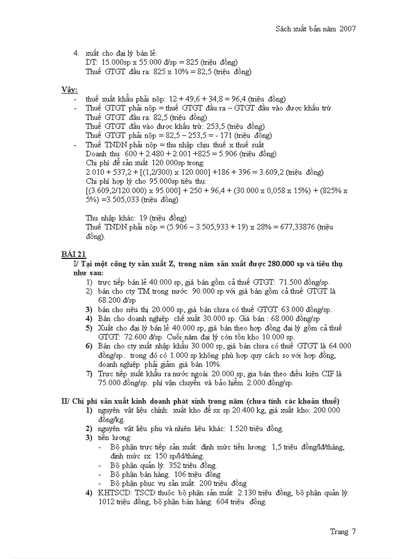 image for page Bài tập về thuế