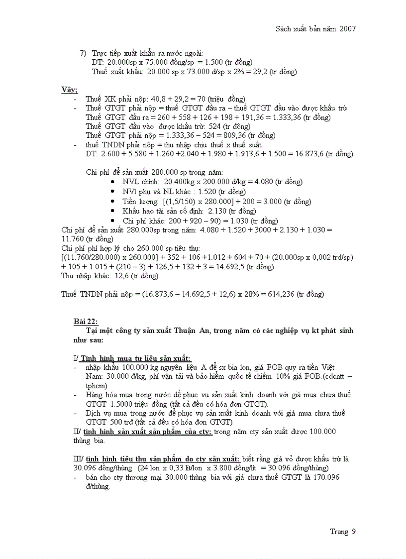 image for page Bài tập về thuế