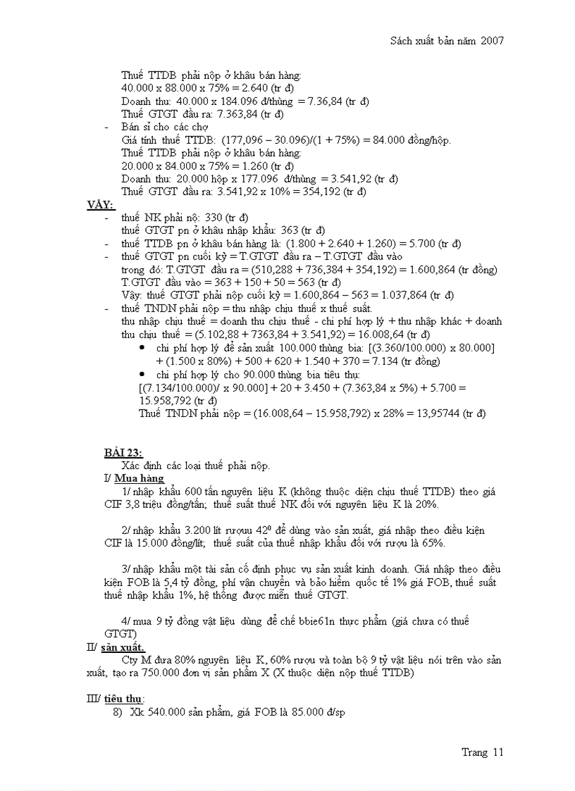 image for page Bài tập về thuế