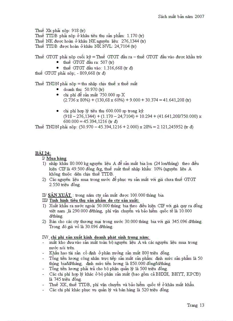 image for page Bài tập về thuế