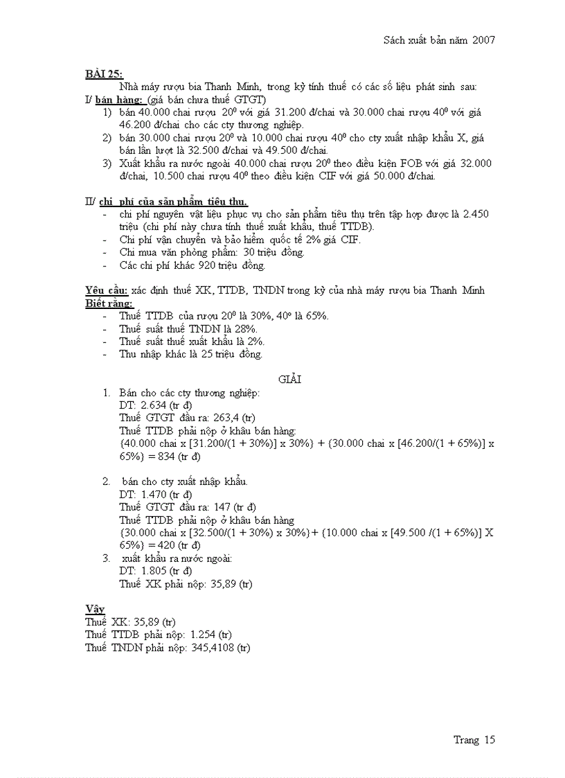 image for page Bài tập về thuế