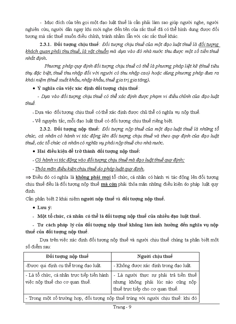 image for page Luật thuế Đề cương bài giảng Phần 1