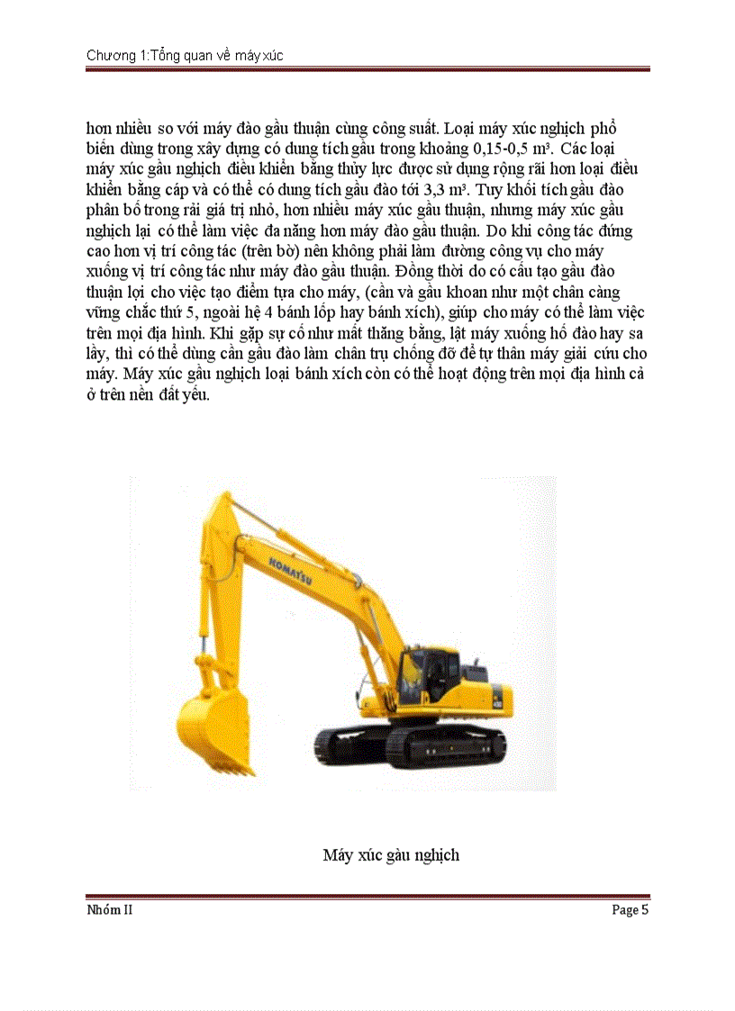 image for page Tổng quan về máy xúc