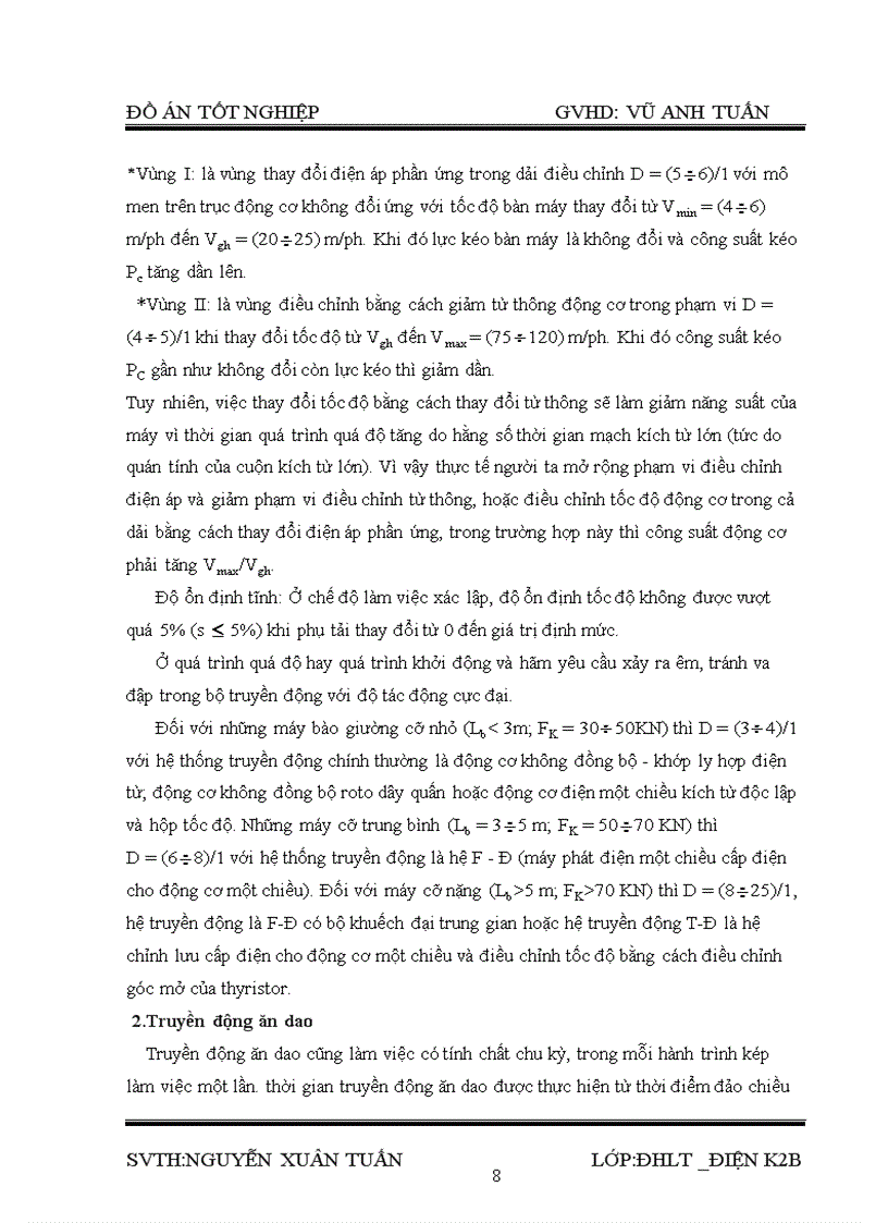 image for page Thiết kế hệ truyền động chính của máy bào giường dùng hệ chỉnh lưu động cơ một chiều