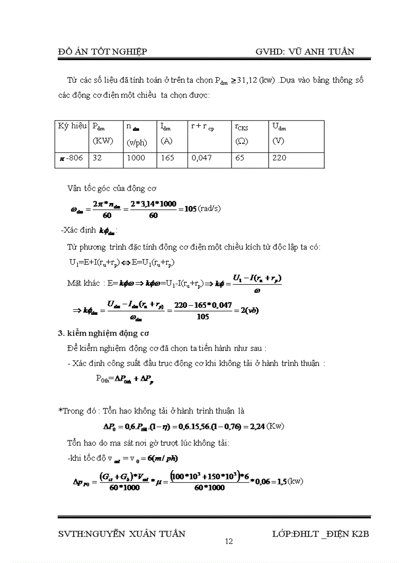 image for page Thiết kế hệ truyền động chính của máy bào giường dùng hệ chỉnh lưu động cơ một chiều