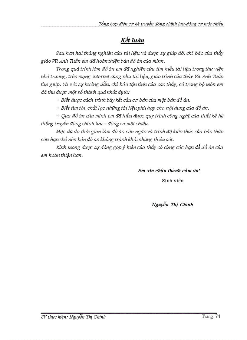 image for page Quy trình công nghệ của thiết kế hệ thống truyền động chỉnh lưu động cơ một chiều