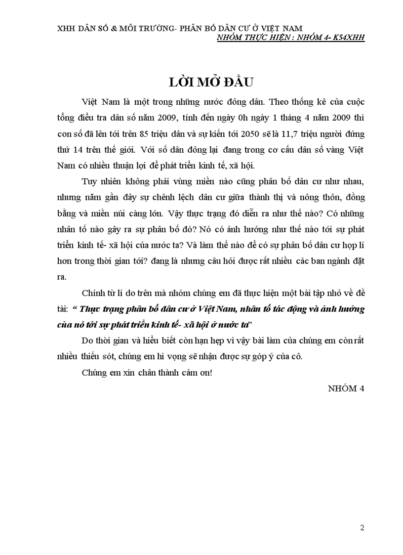 image for page Thực trạng phân bố dân cư ở Việt Nam nhân tố tác động và ảnh hưởng của nó tới sự phát triển kinh tế xã hội ở nước ta