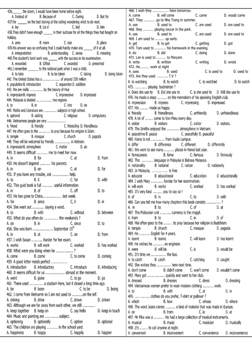 image for page 2000 câu hỏi tiếng anh thi vào lớp 10 sơ cấp
