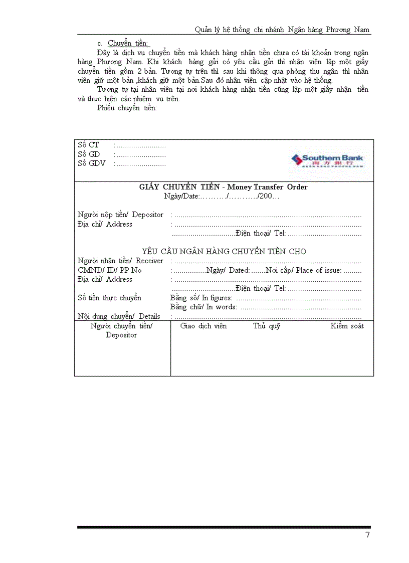 image for page Quản Lý Một Chi Nhánh Ngân Hàng