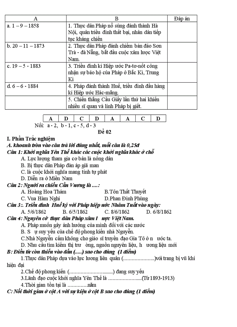 image for page Đề thi học kì ii năm học 2010 2011 môn lịch sử 8
