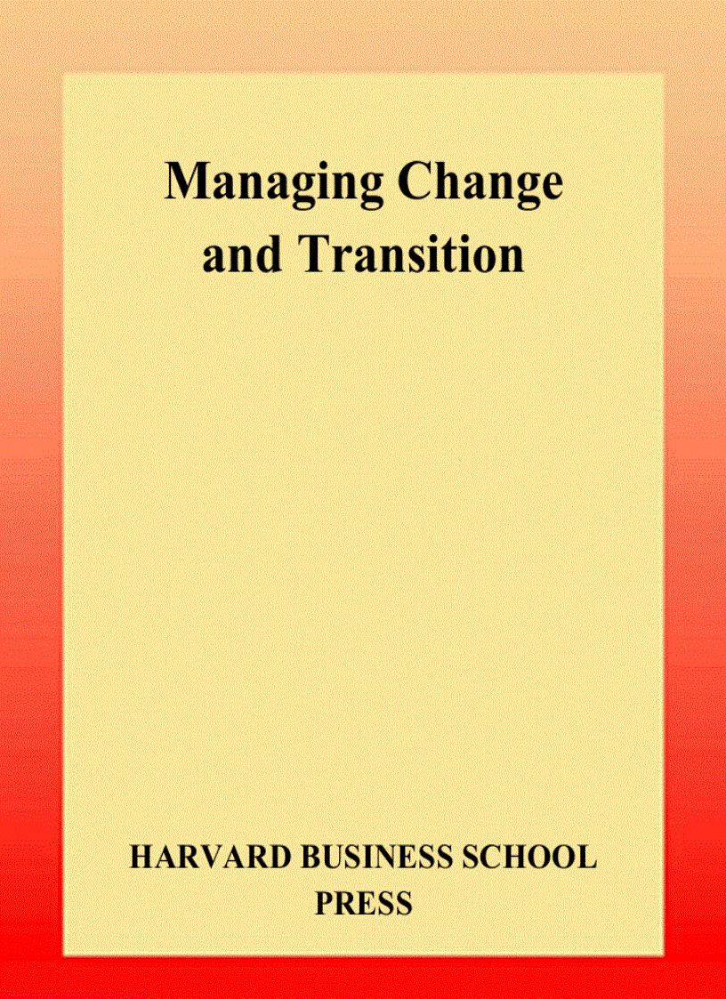 image for page Managing Change and Transition Harvard Business Essentials