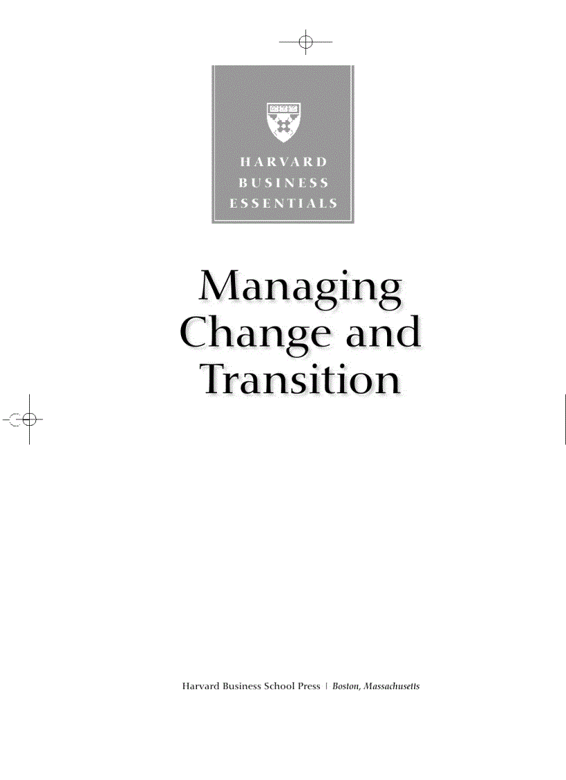 image for page Managing Change and Transition Harvard Business Essentials