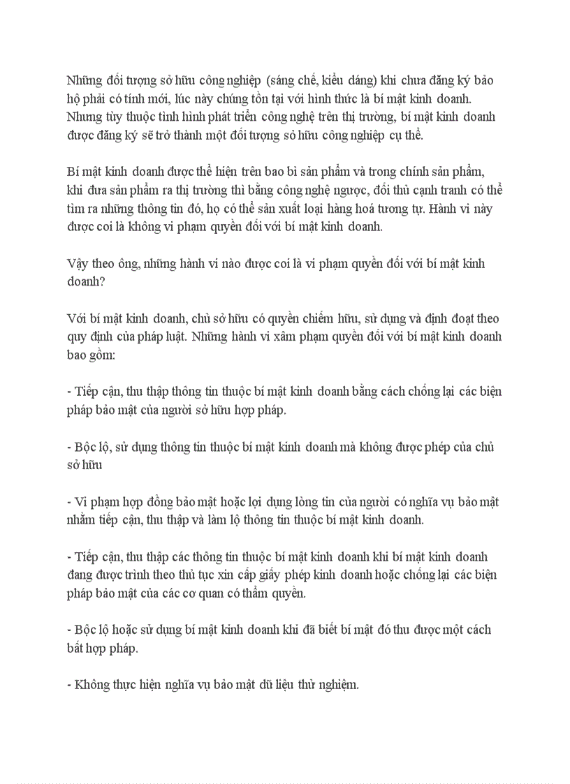 image for page Bí mật kinh doanh Bảo vệ bằng cách nào