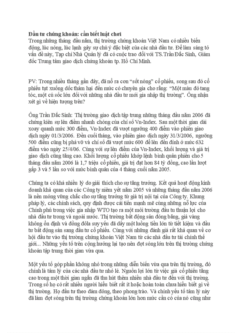 image for page Đầu tư chứng khoán cần biết luật chơi