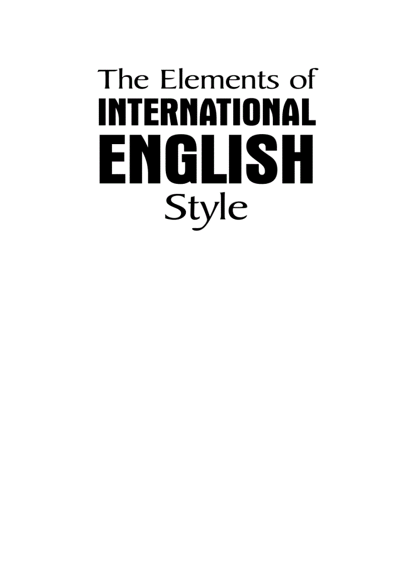 image for page The Elements Of International English Style