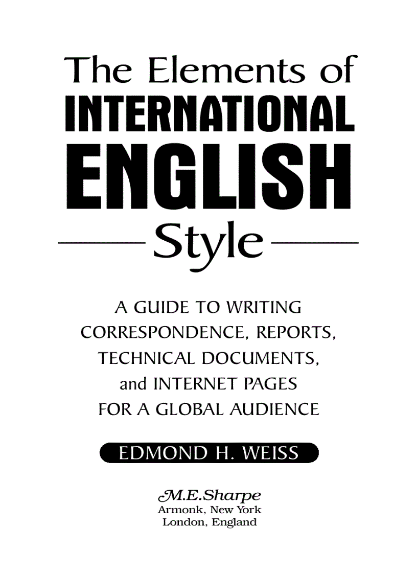 image for page The Elements Of International English Style