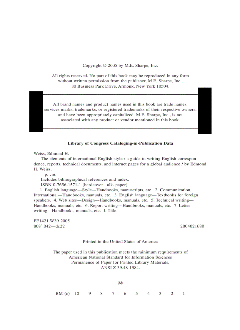 image for page The Elements Of International English Style