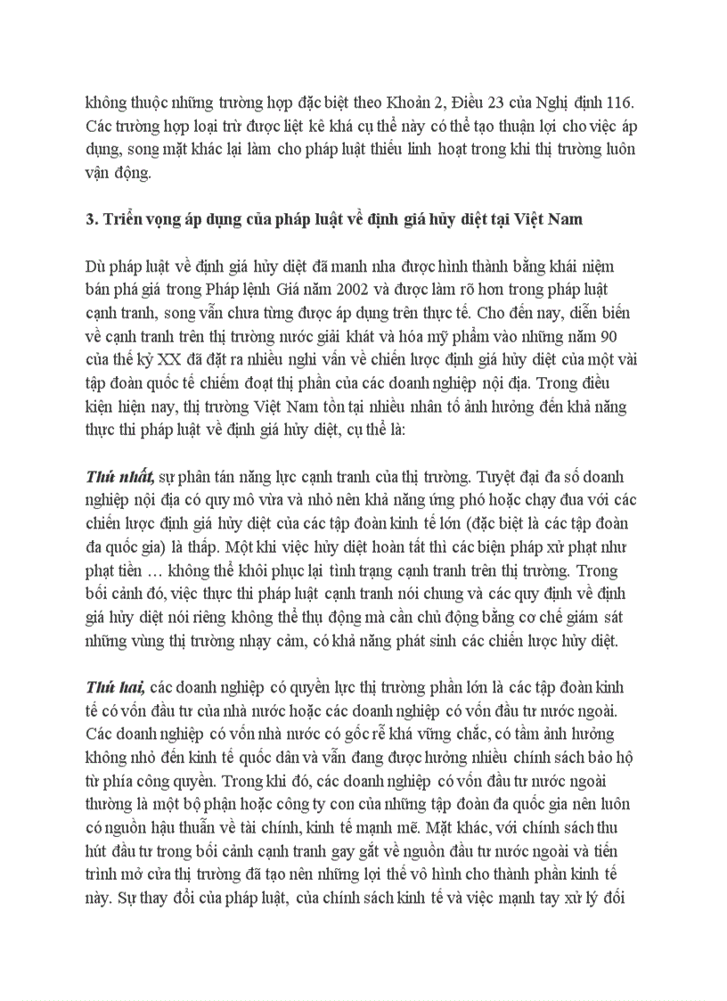 image for page Hành vi định giá hủy diệt và ứng dụng trong pháp luật cạnh tranh của việt nam