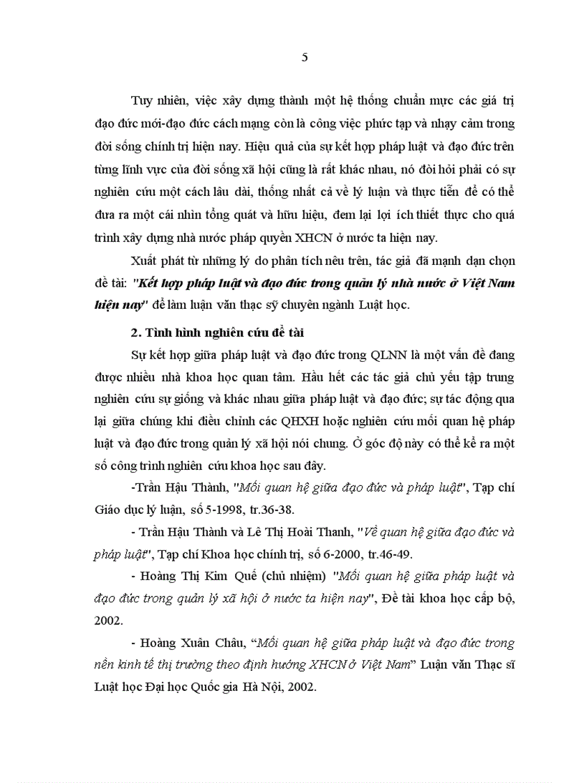 Kết hợp pháp luật và đạo đức trong quản lý nhà nước ở việt nam hiện nay